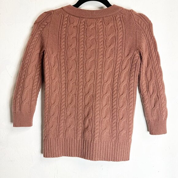 J. Crew Italian Cashmere Womens XXSmall Cable Knit Sweater Dusty Pink Comfort Ca - Picture 9 of 10